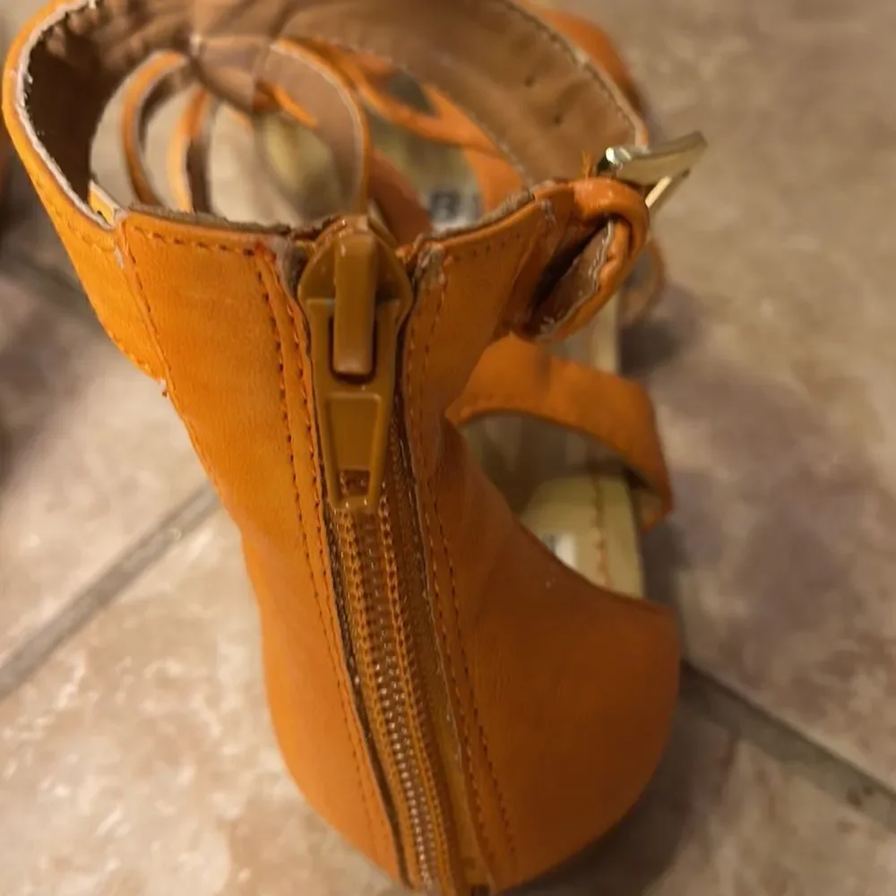 Orange Nine West sandals
